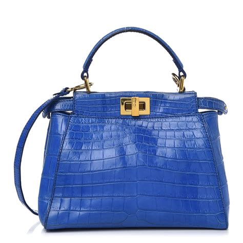 blue fendi peekaboo|fendi peekaboo crocodile.